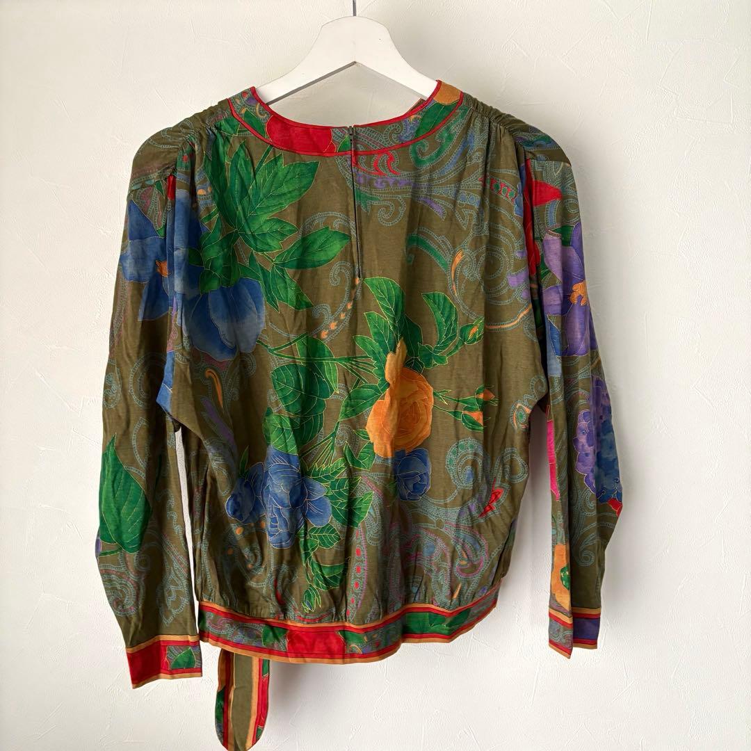 LEONARDレオナール ヴィンテージ 花柄 シルク混 カットソー L