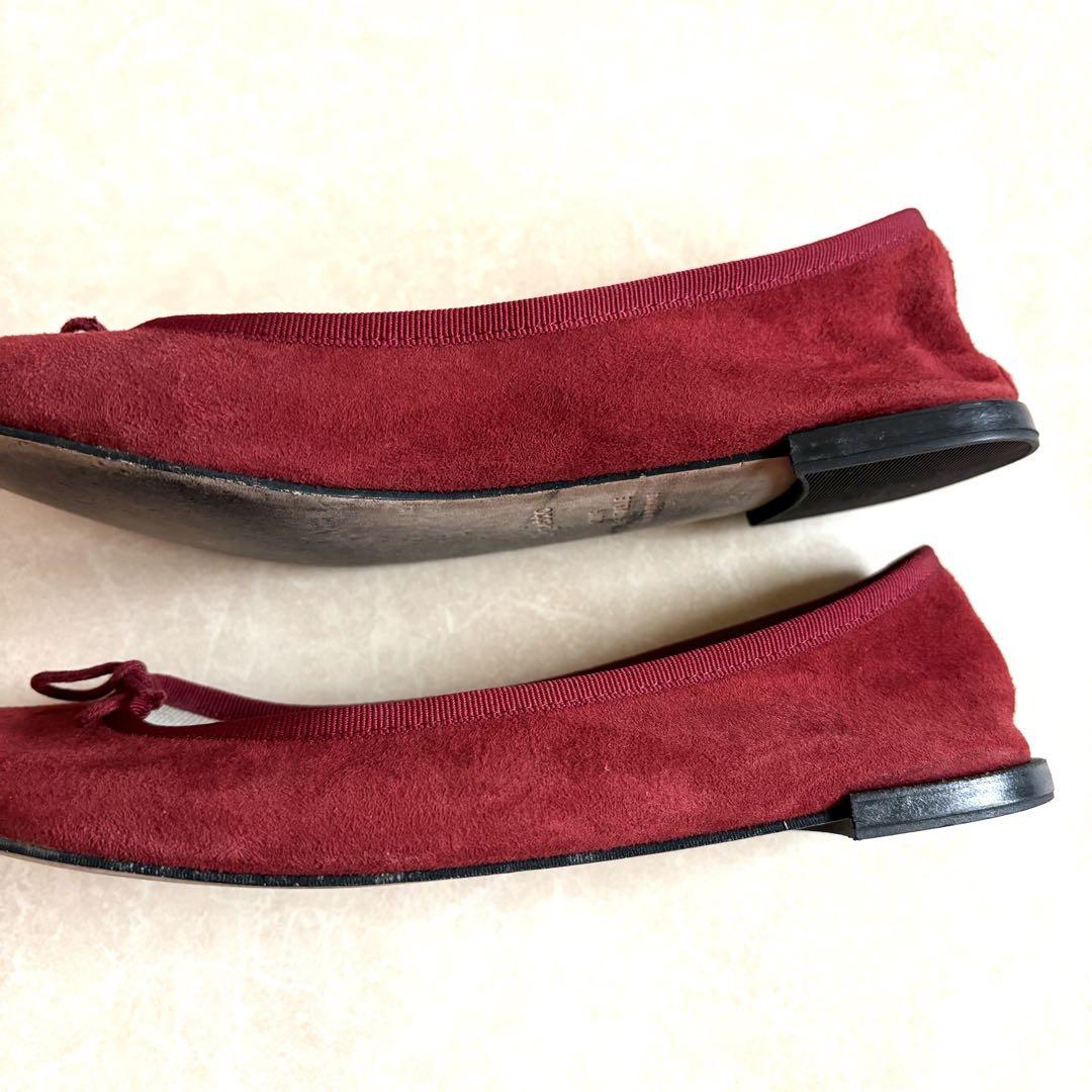 (美品)repetto スエード 赤 フラットバレエシューズ 39 人気色】Repetto レペット スエード バレエシューズ 赤 39