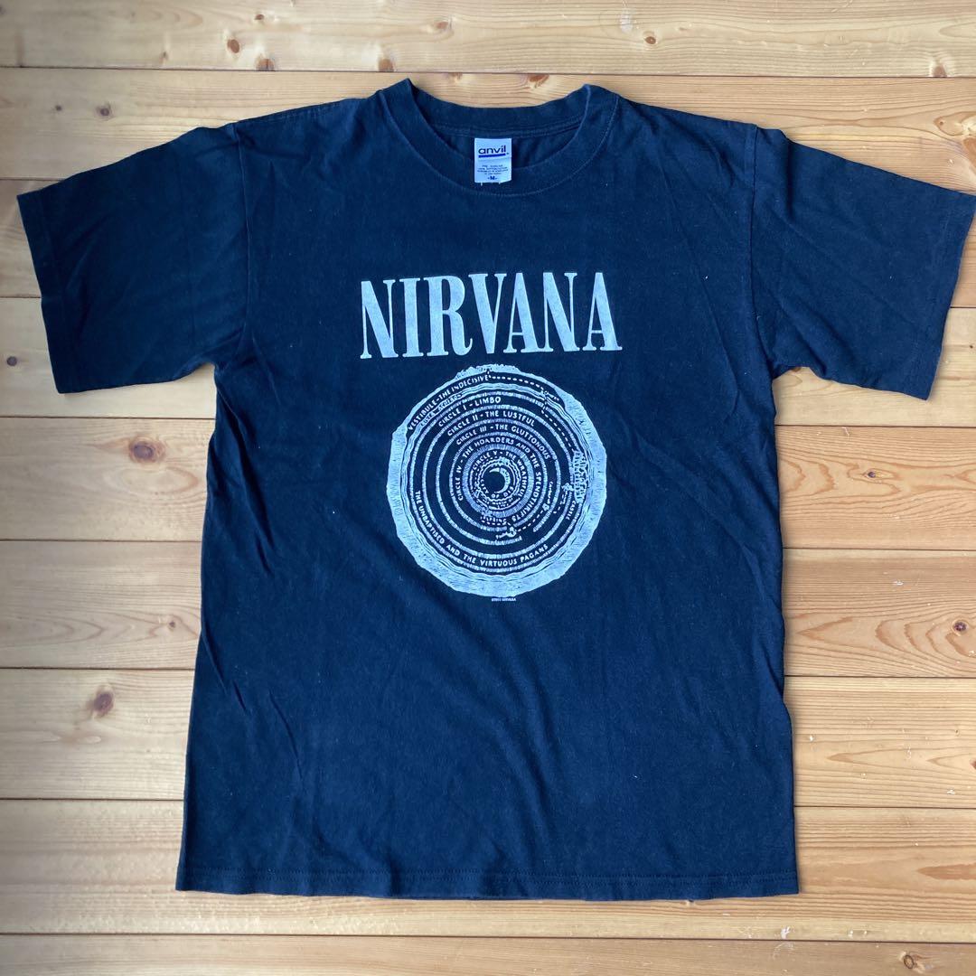 人気ブランドを NIRVANA vestibule サークル Tシャツ コピーライト ビンテージ ミュージシャン