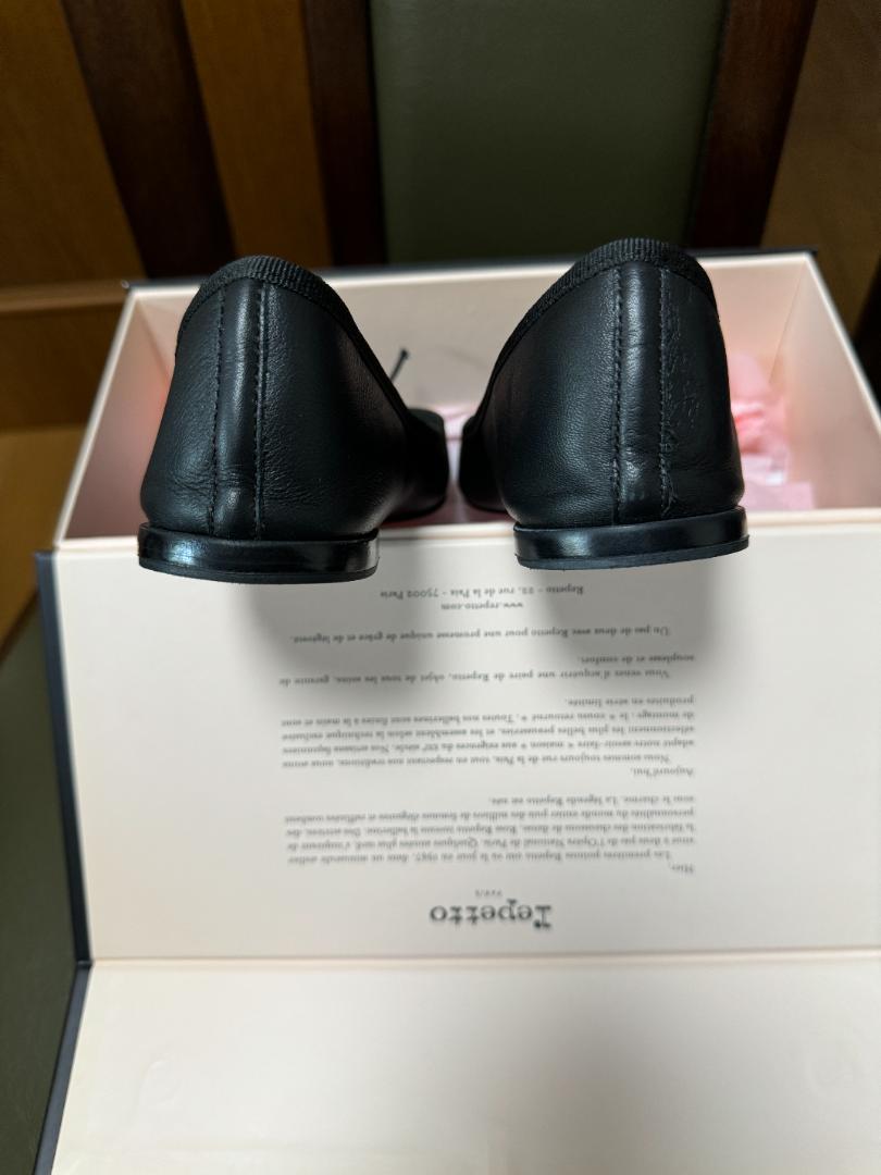 良品‪☆repetto レペット サンドリオン  定番 フラット 黒 38