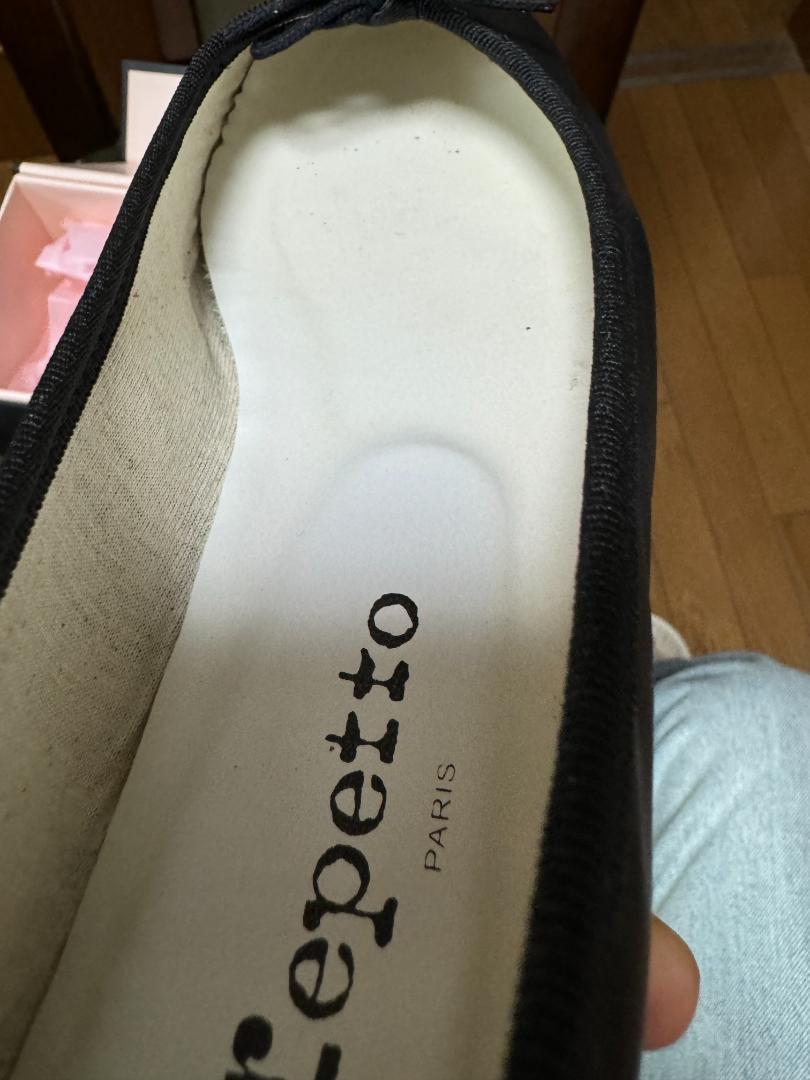 良品‪☆repetto レペット サンドリオン  定番 フラット 黒 38