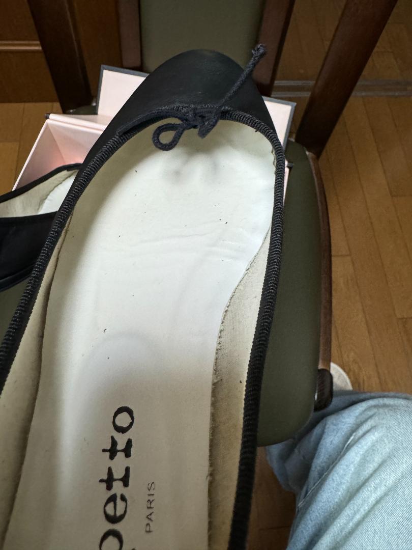 良品‪☆repetto レペット サンドリオン  定番 フラット 黒 38