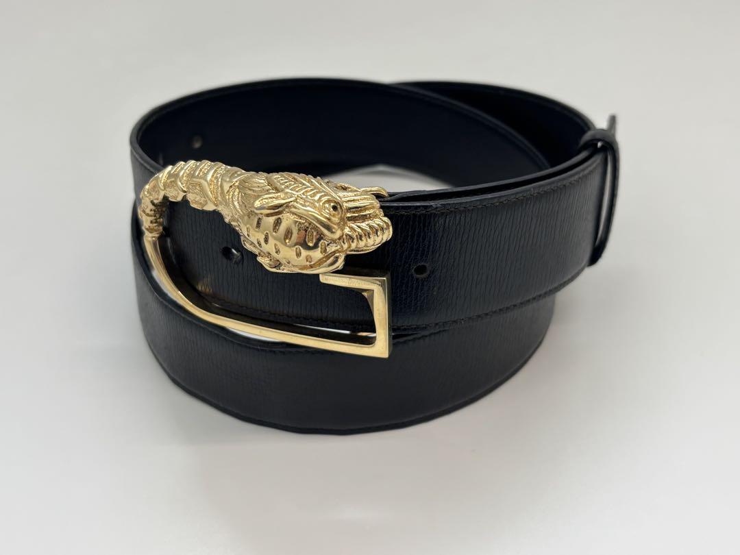 GUCCIグッチ 00sトムフォード期ゴールドタイガーバックルレザー