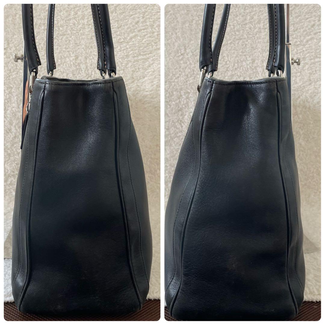 COACHトートバッグ ビジネスバッグ 黒 肩掛け A4可能 大容量