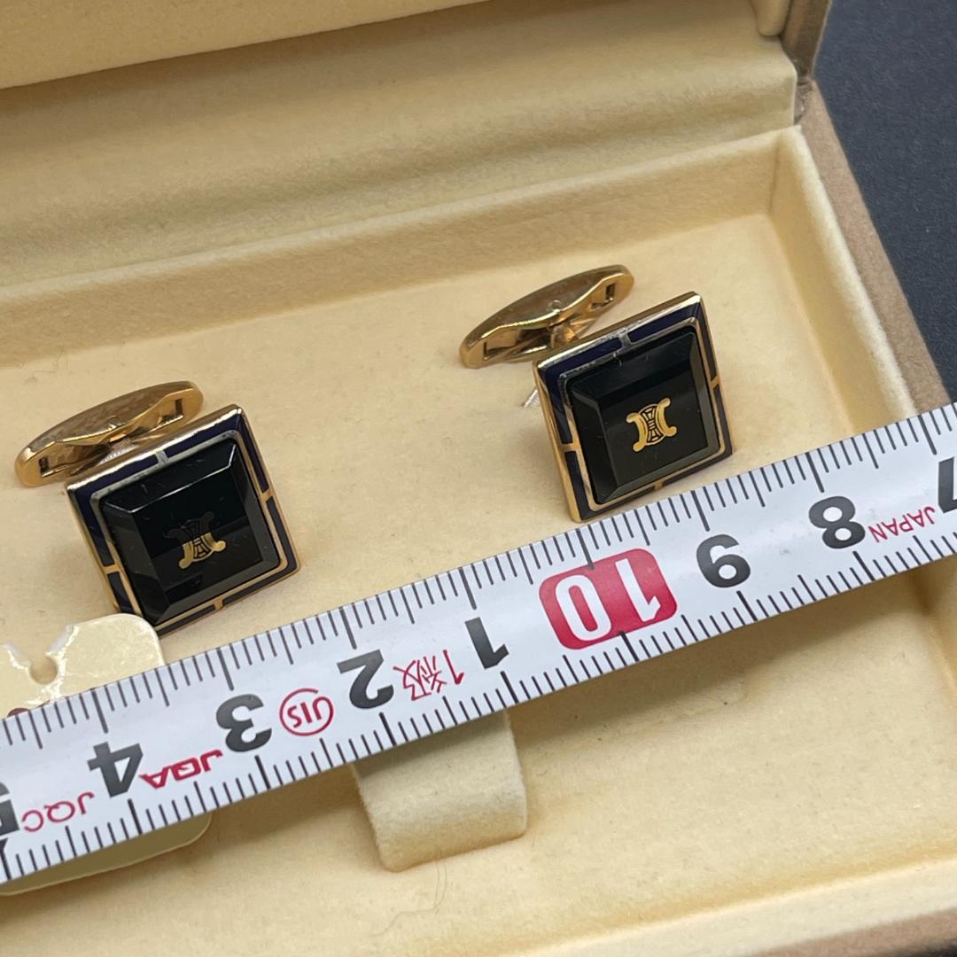 未使用/保管品 CELINE セリーヌ カフス ネクタイピン セット マカダム