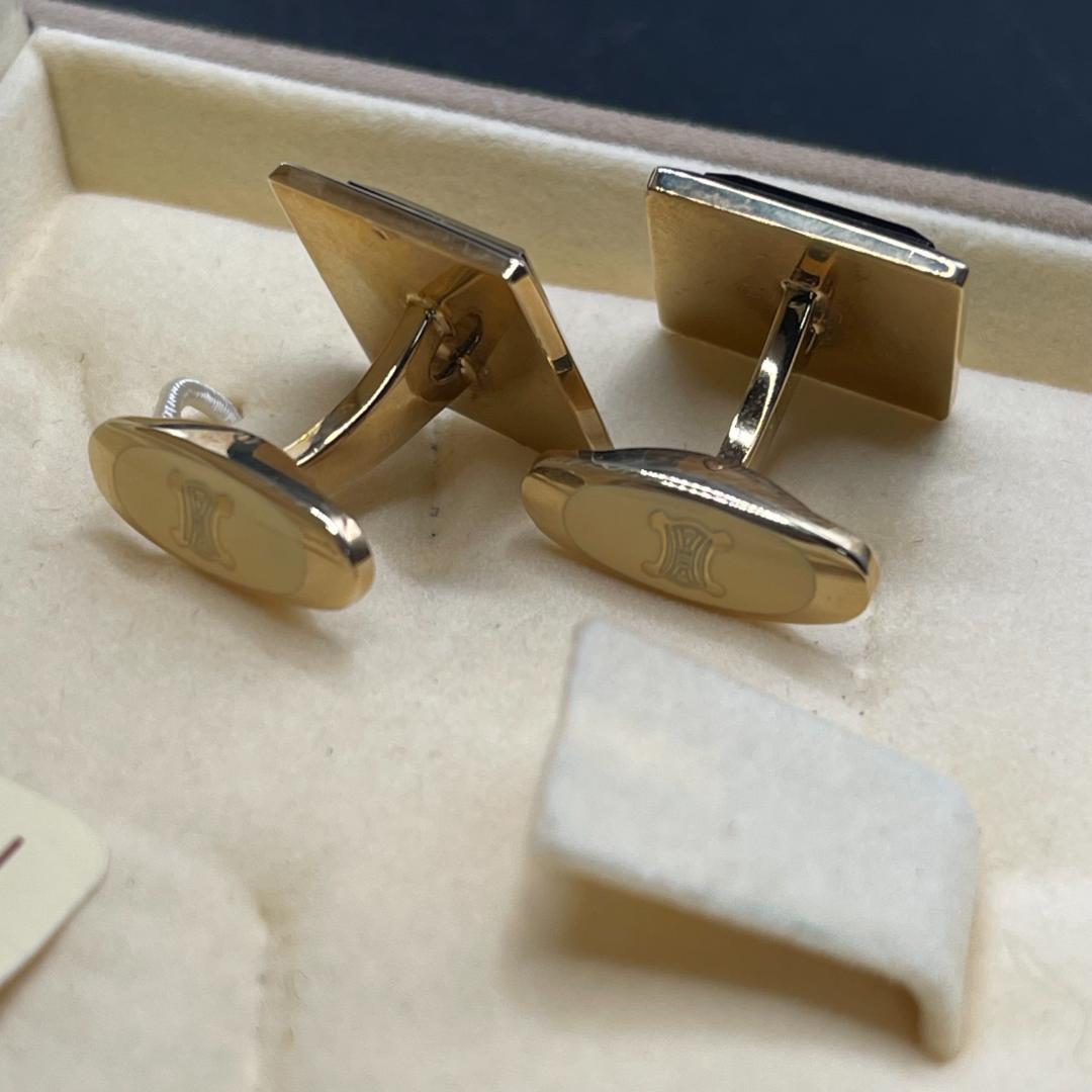 未使用/保管品 CELINE セリーヌ カフス ネクタイピン セット マカダム