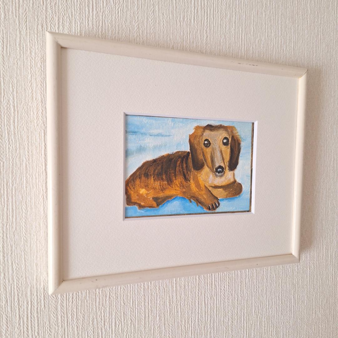 ダックスフント 犬 狩猟犬 静止画 絵画 油絵 インテリア
