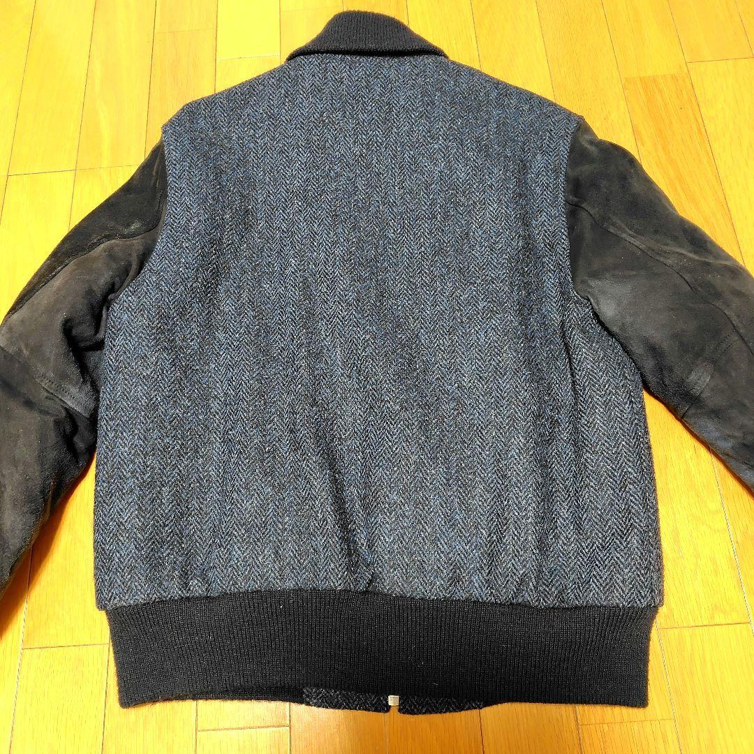 GBスポーツ　シップス　ハリスツィード　袖革　ウール　ショールカラー　美品