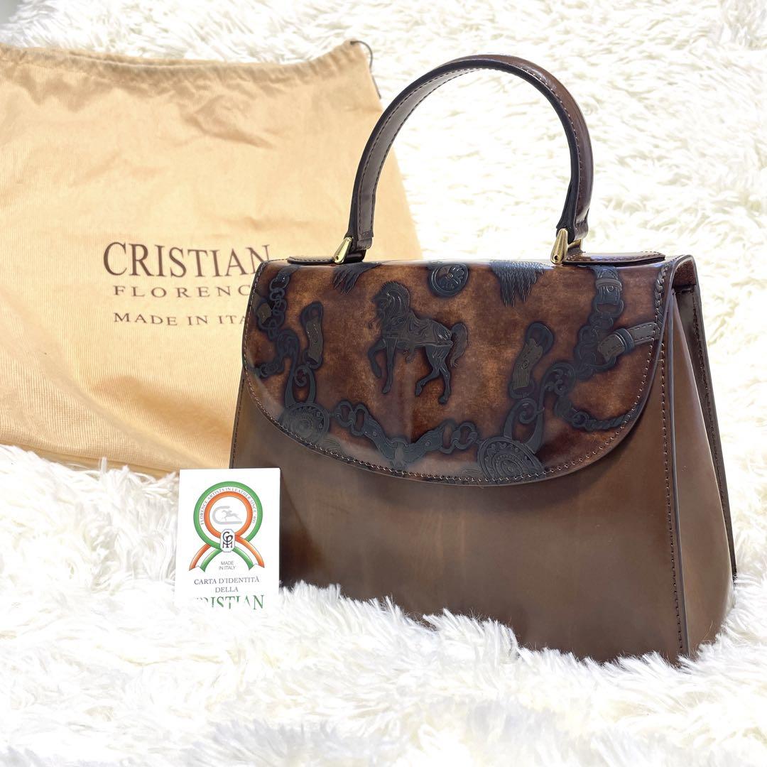 リアル 極美品 齋藤飛鳥さん愛用【cristian florenceレザーハンドバッグ バッグ
