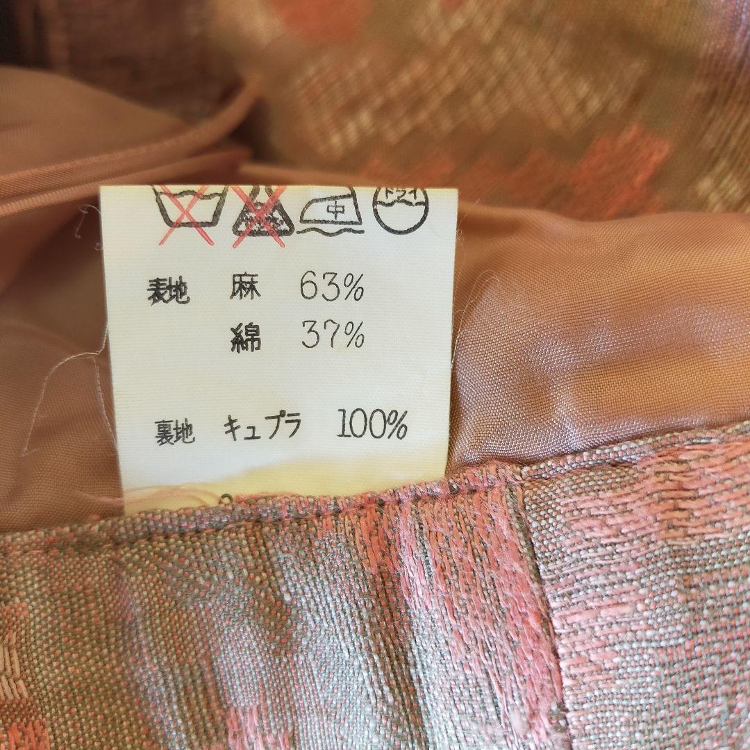 ハナエ・モリ　BOUTIQUE スカート　セットアップ　総柄　ピンク　リネン