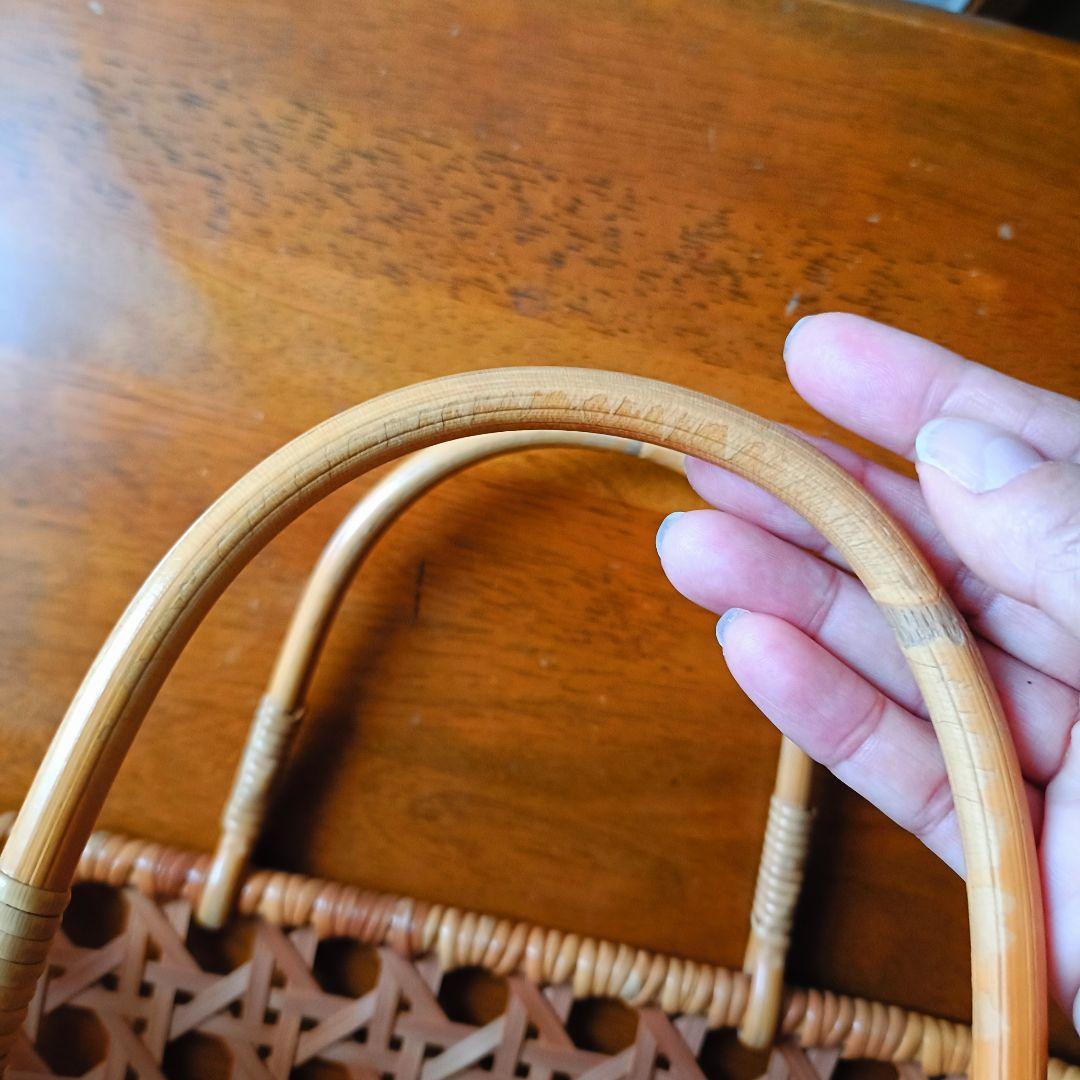 竹かご 透かし模様 かごバッグ