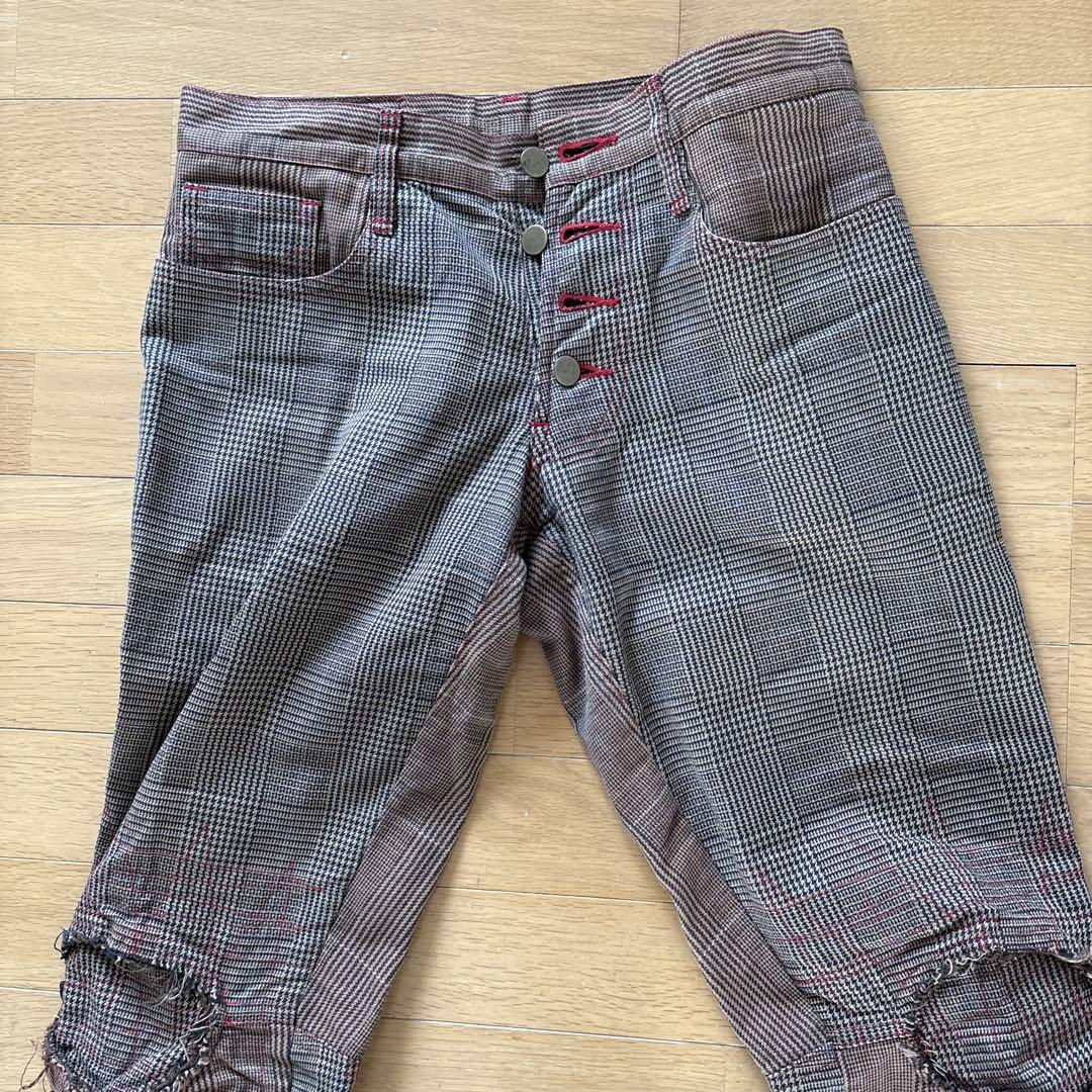 00s NEMETH クリストファーネメス 立体裁断パンツ チェック柄