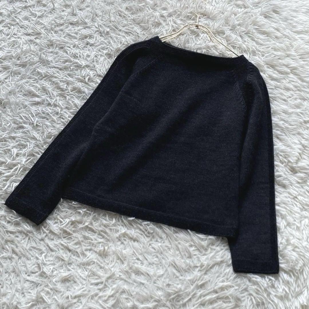 《良品》Max Mara ボートネックニット チャコール S イタリア製