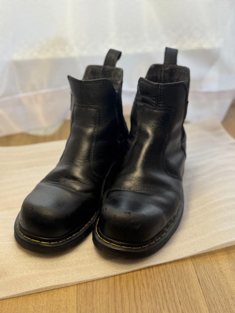 ドクターマーチン イエローステッチ サイドゴアブーツ スチールトゥ UK827cm・Dr.Martens