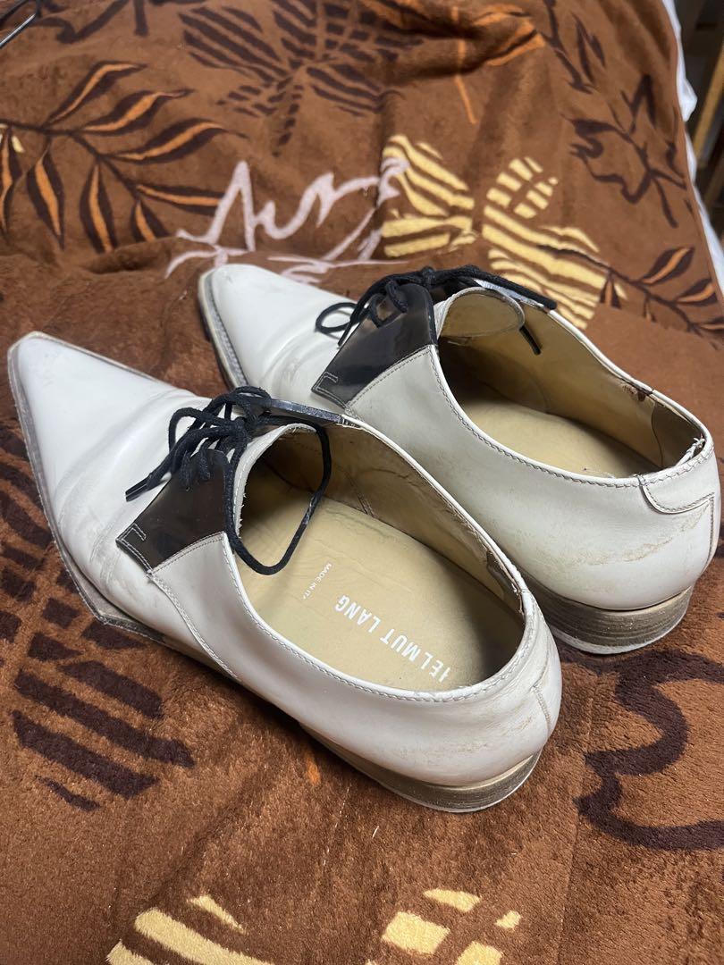靴 05ss helmut lang white pointed toe shose