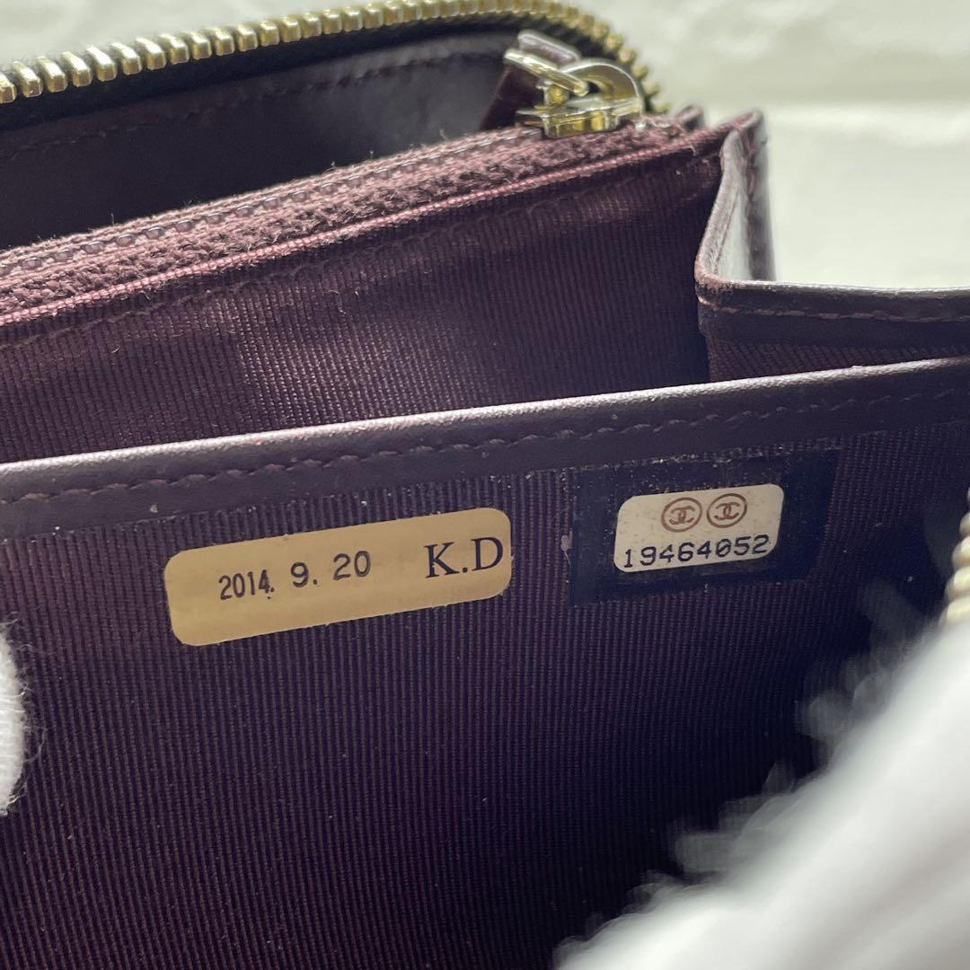 CHANEL シャネル マトラッセ キャビアスキン ゴールド金具 ラウンド長財布