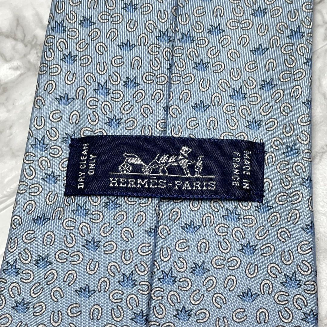 50%OFF 近年モデル 現行タグ HERMES スーツ 馬蹄 馬 ネクタイ エルメス 小物
