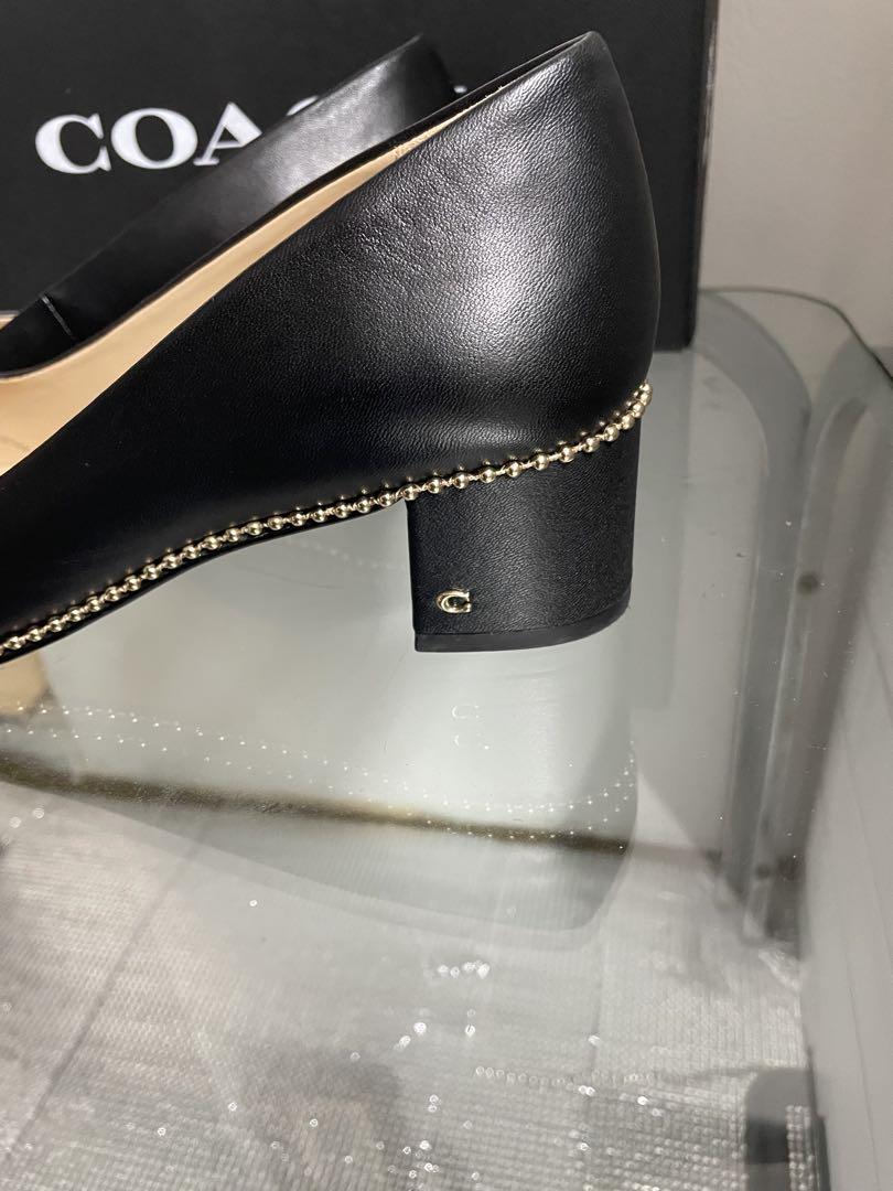 COACH ブラック ポインテッドトゥ ハイヒール