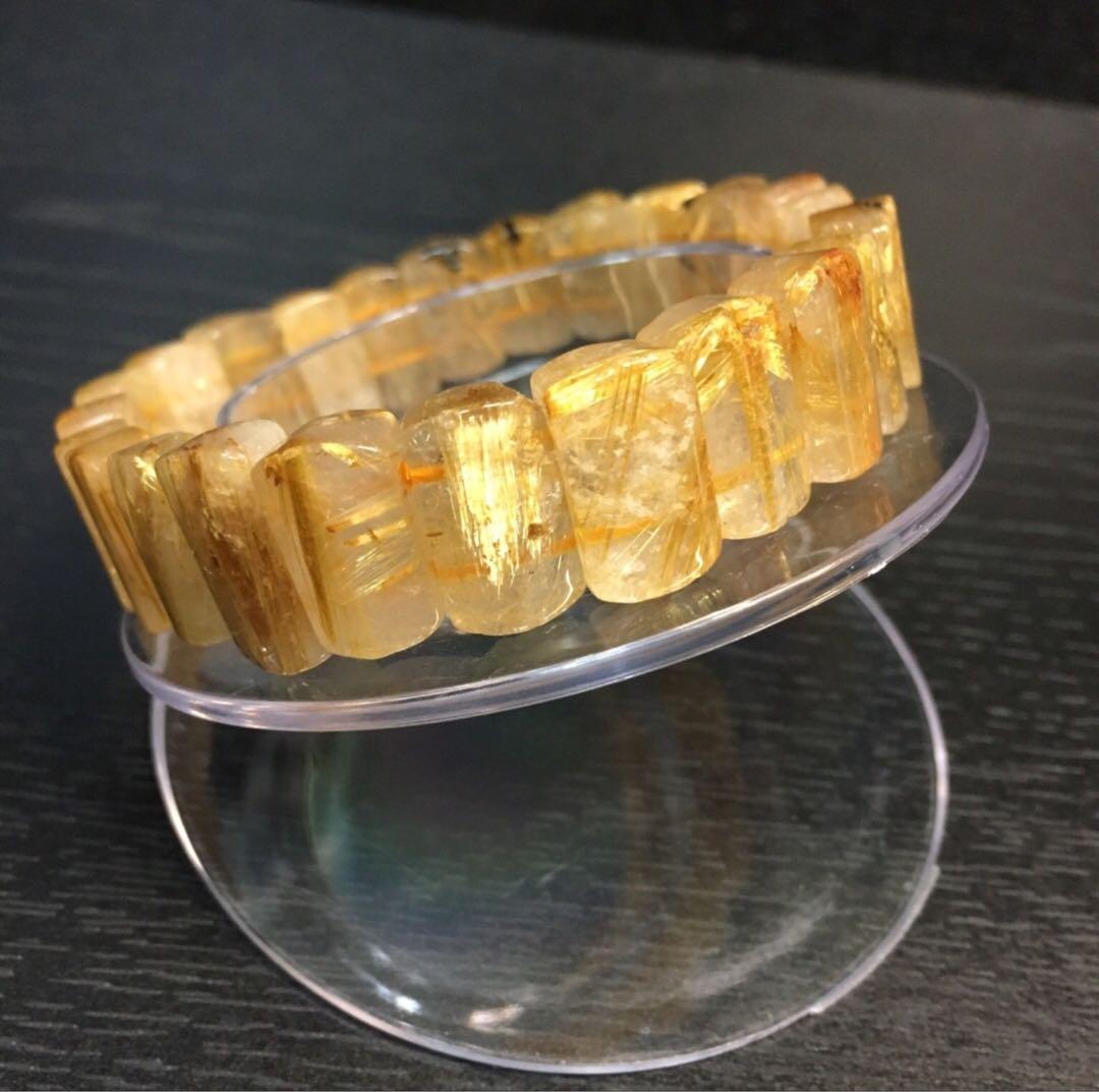 ゴールドタイチンルチルバングル　金針びっしり／管理番号3605