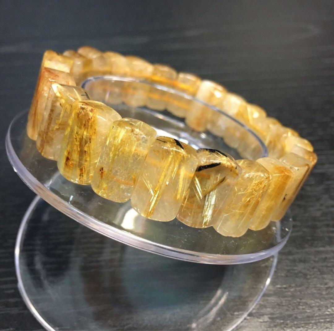 ゴールドタイチンルチルバングル　金針びっしり／管理番号3605