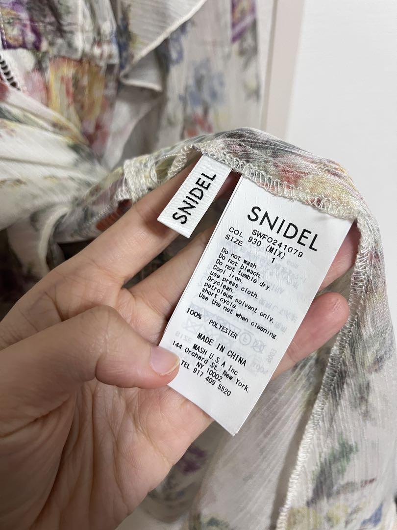 snidel スナイデル プリントフリルシフォンミニワンピース