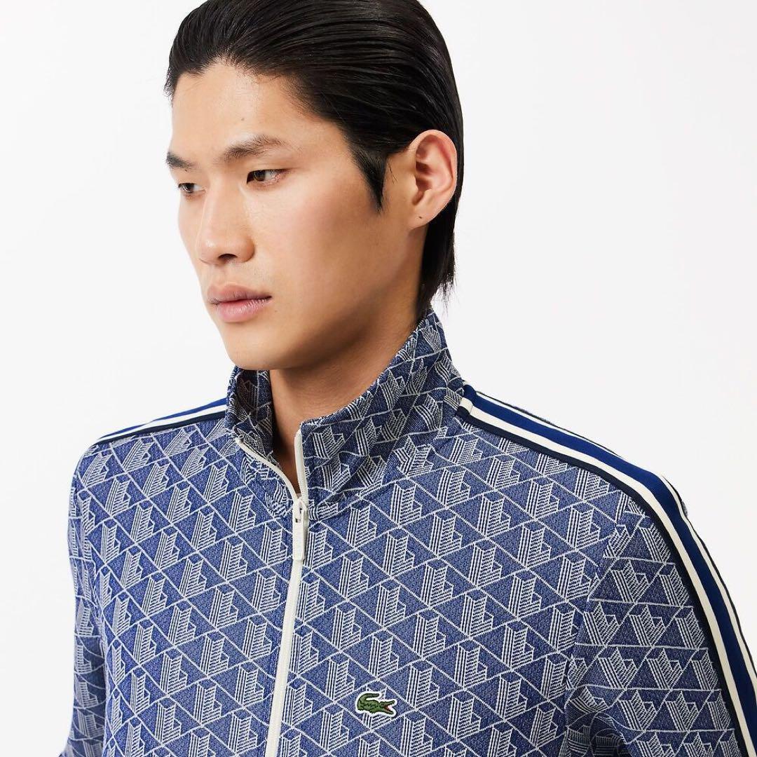 【新品未使用】LACOSTE モノグラムジャカードトラックジャケット L