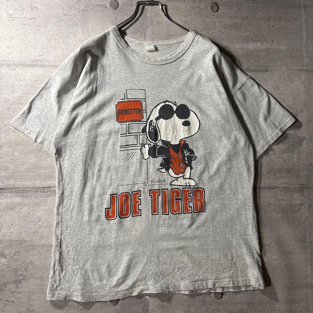 80s USA製 スヌーピー JOE TIGER Tシャツ L シングルステッチ