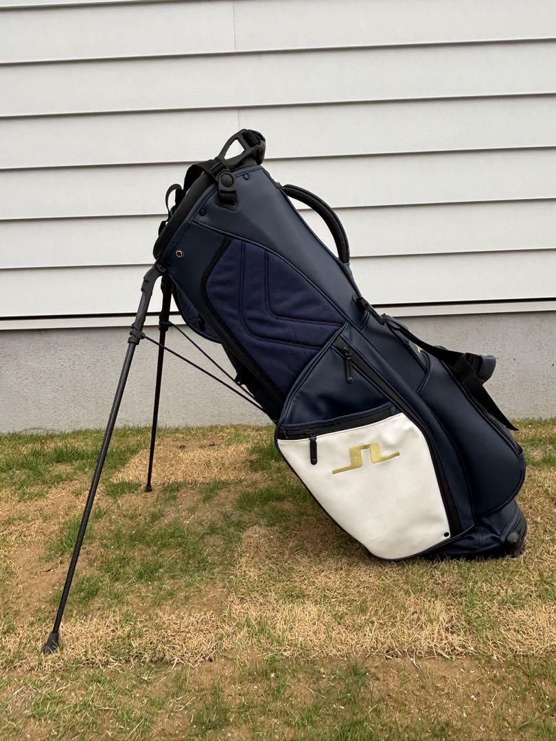 【週末限定価格】J.LINDEBERG スタンド付きキャディバッグ ネイビー