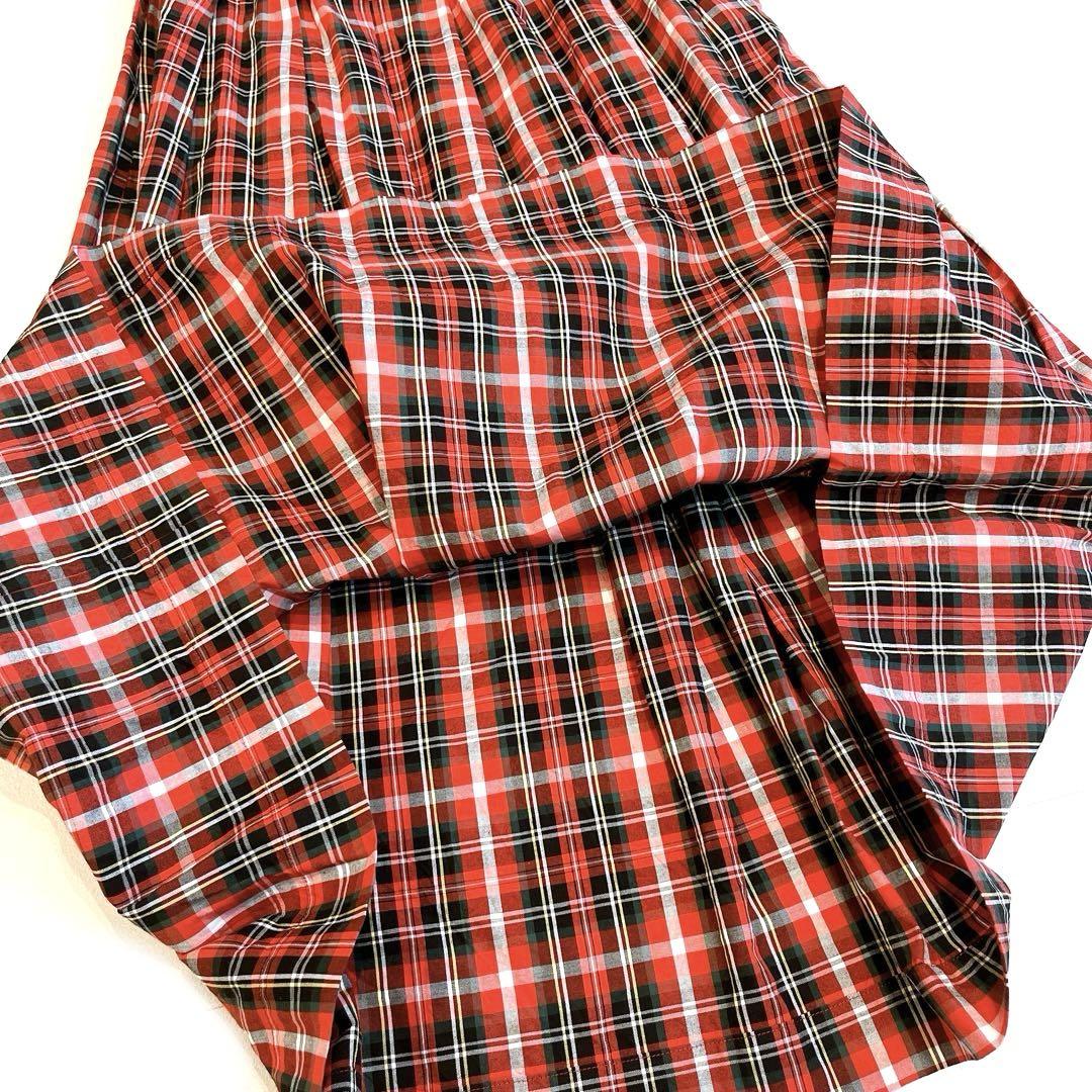 child woman オックスタータンチェック プリーツスカート 赤　36 child woman オックスタータンチェック プリーツスカート 赤 36