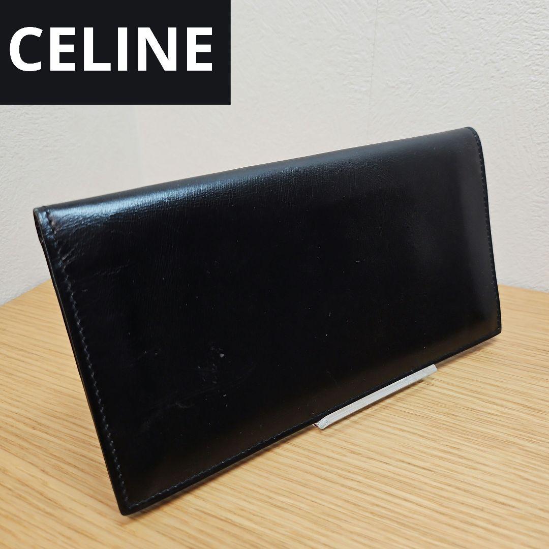 CELINE セリーヌ レザー 二つ折り 長財布 ウォレット 札入れ ブラック