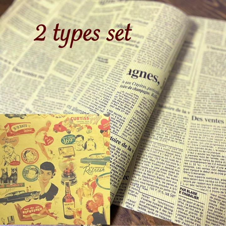 2種セット24枚 レトロ調英字新聞柄ラッピングペーパー 筋入クラフト紙 - メルカリ 2種セット24枚 レトロ調英字新聞柄ラッピングペーパー 筋入クラフト紙 - メルカリ