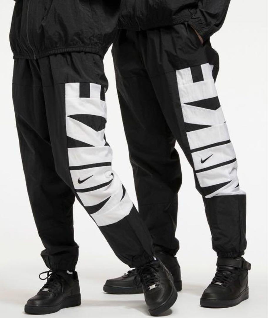 【人気品】NIKE 上下セットアップ　刺繍スウッシュ　ナイロンジャケット　パンツ