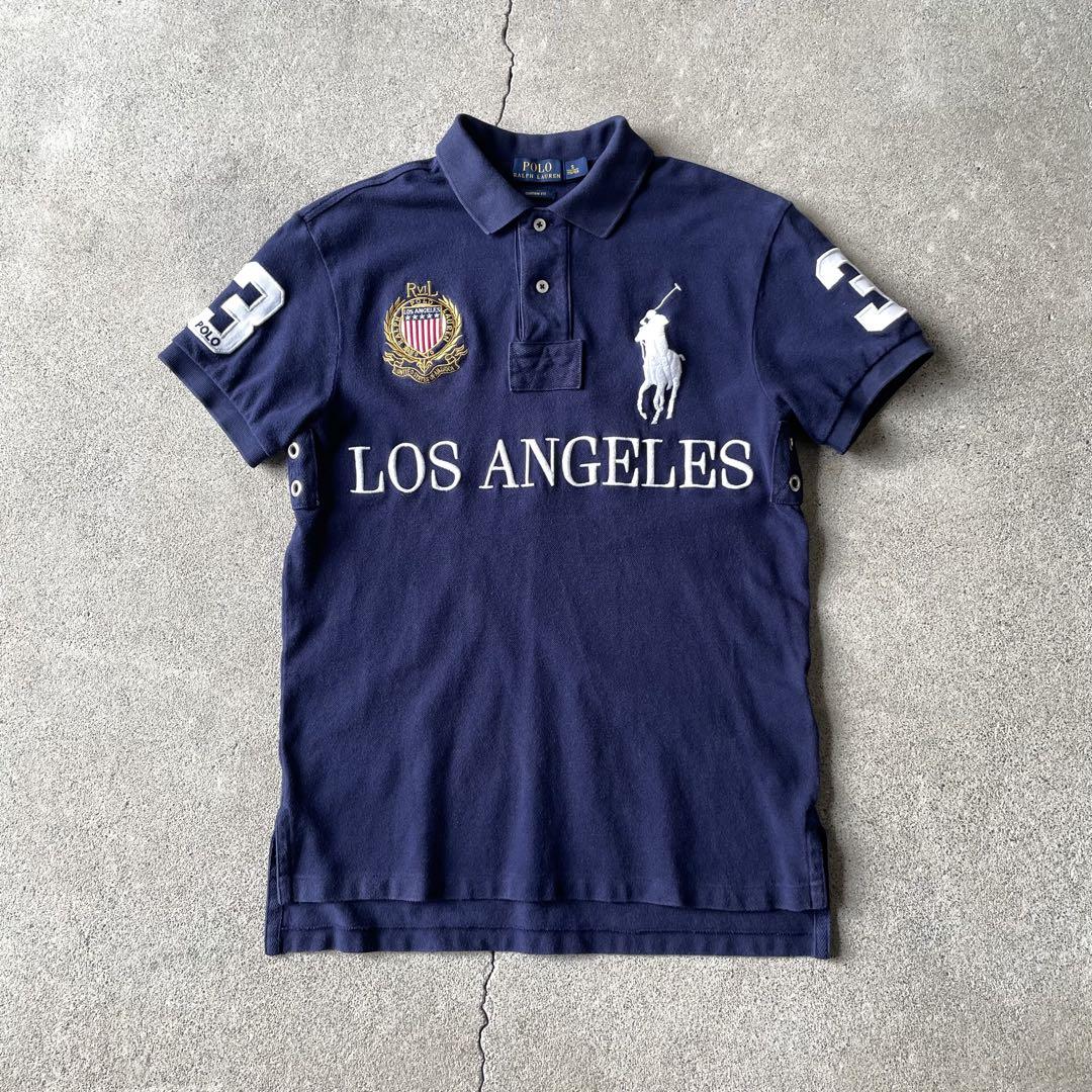 ラルフローレン　ビックポニー　ポロシャツ LOS ANGELES 刺繍 ポロ ラルフローレン LOS ANGELES ビッグポニー 刺繍 ポロシャツ