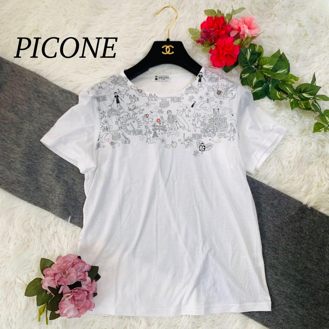 N193 美品 40 M ピッコーネ Tシャツ レディース ロゴ