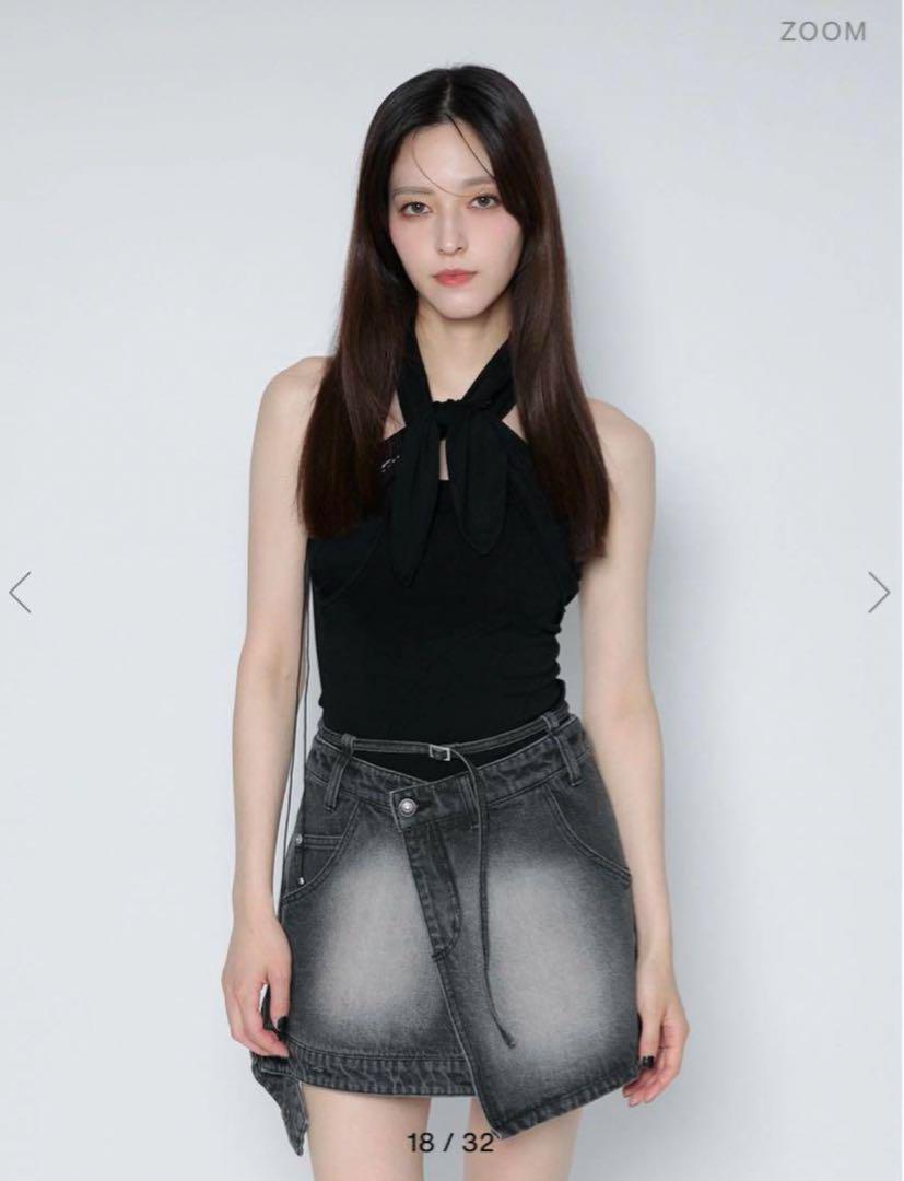 ＼半額SALE／ the melt lady tops tie laceup トップス