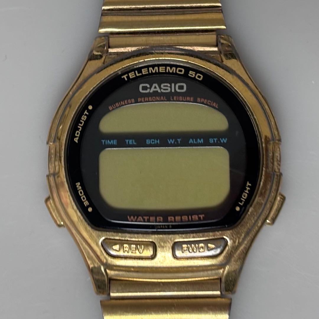 カシオ DB-560 テレメモ 50 ゴールドトーン ヴィンテージ メンズ腕時計CASIO