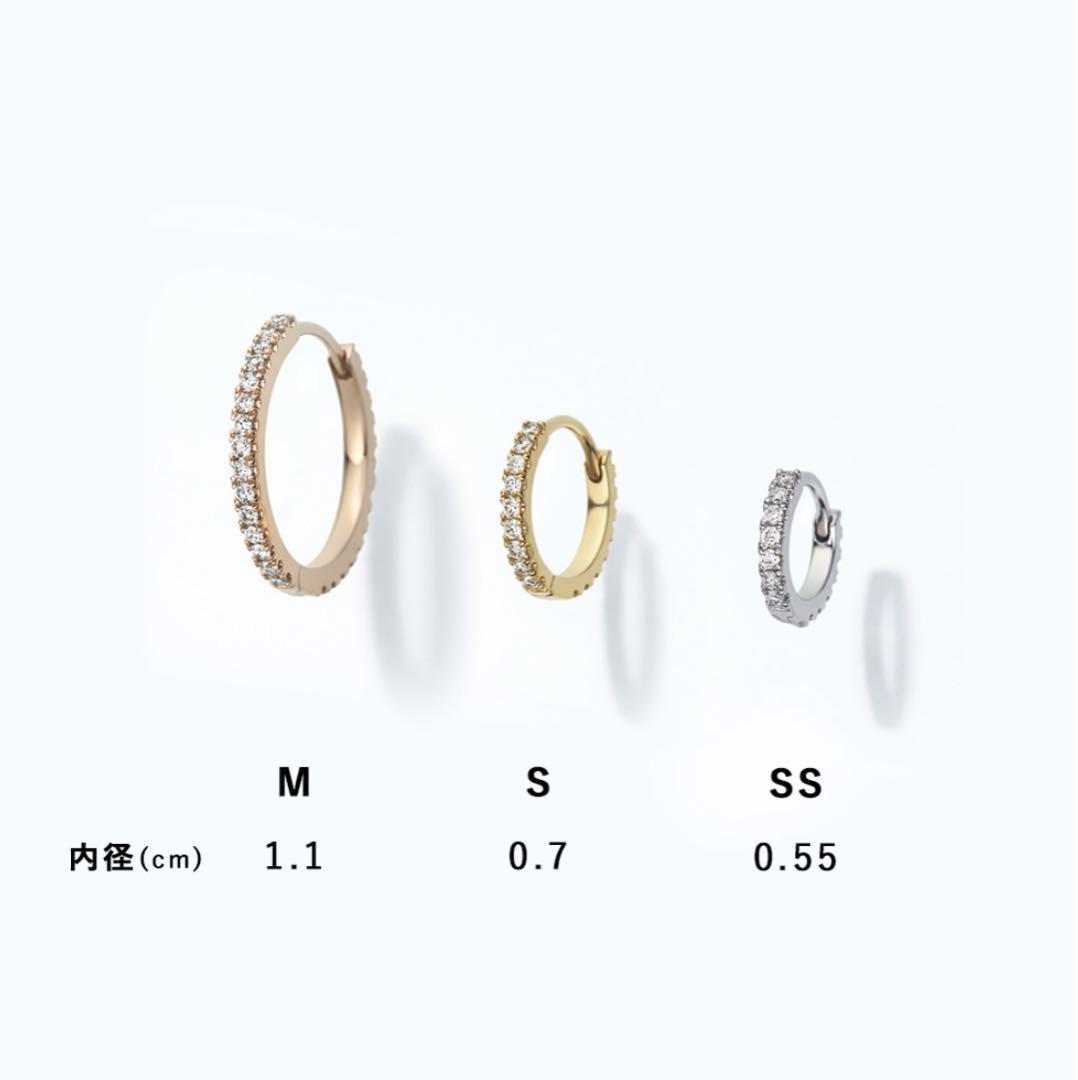 スタージュエリーフープピアス K18 ローズゴールド ダイヤ 両耳