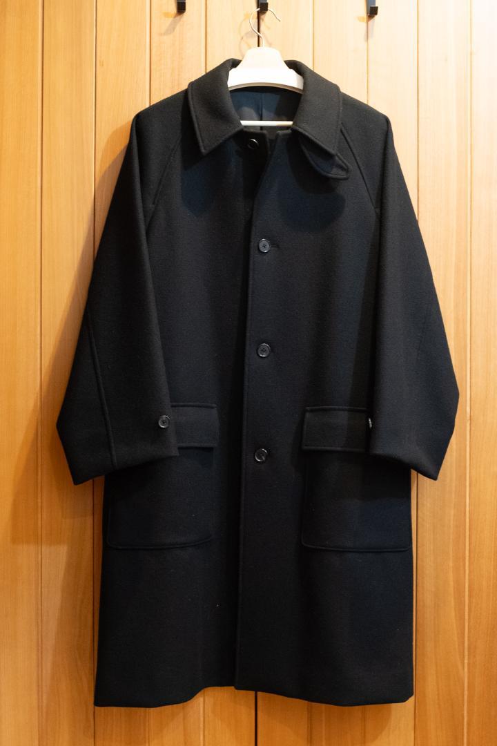 steven alan フラットメルトンバルマカーンコート 黒 L - メンズ