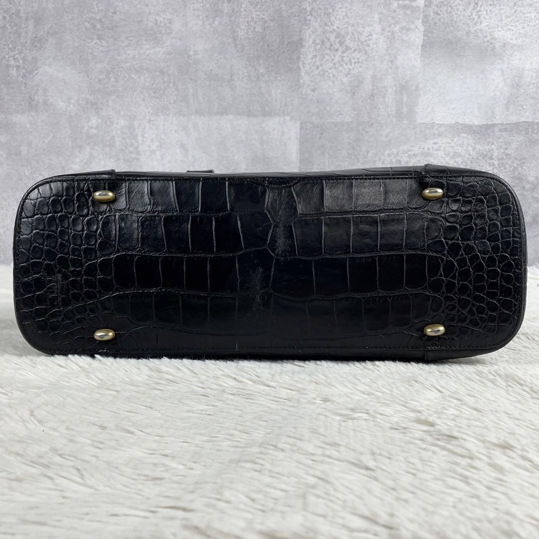 美品 セリーヌ レザー 2WAY ショルダーバッグ クロコ型押し