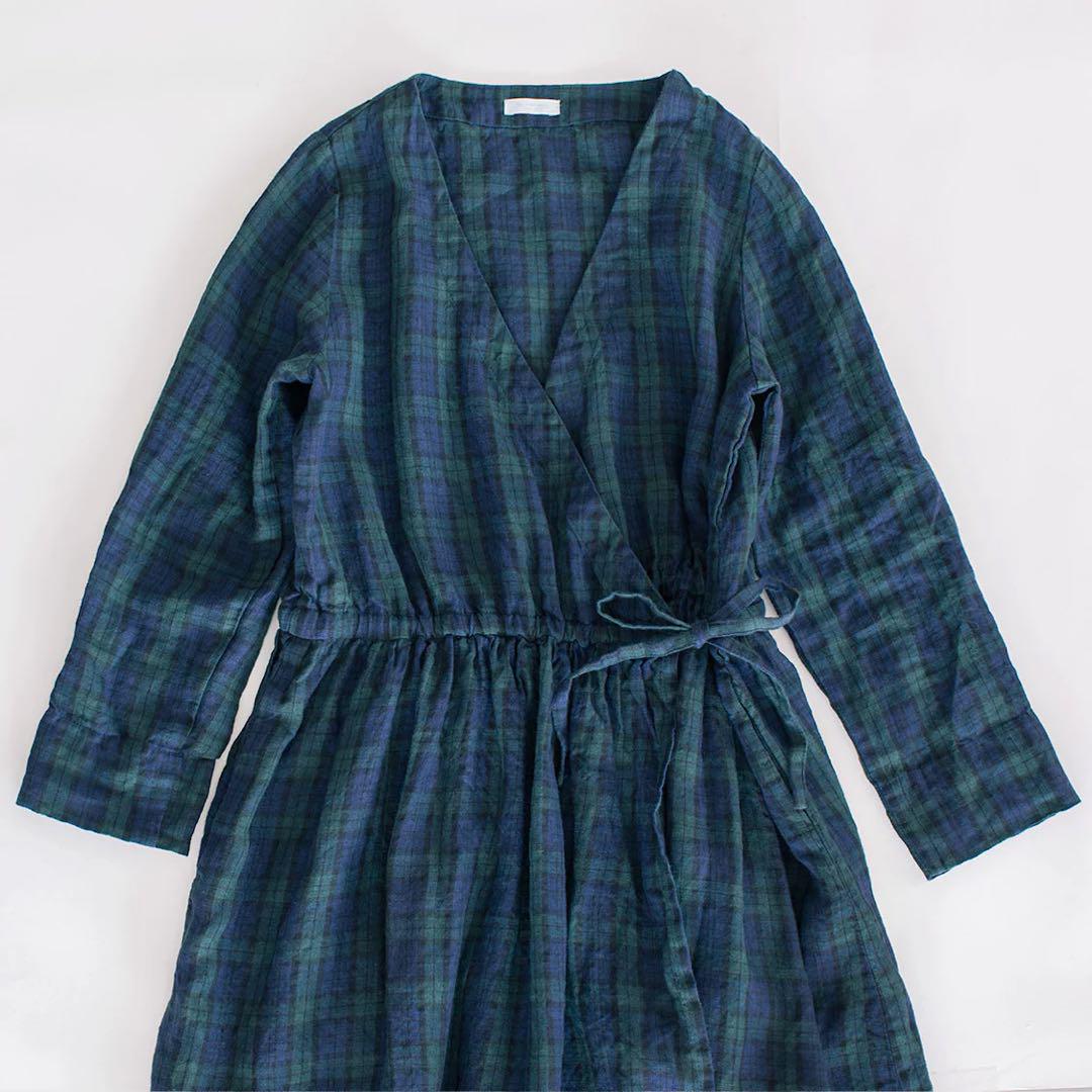 最終値下げ【美品】fog linen work カシュクールワンピース
