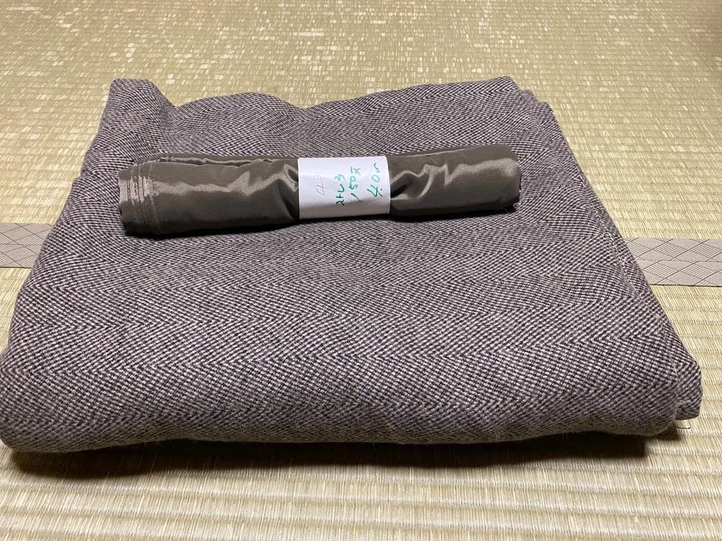 ブラウンのツイードコート生地と裏地 145x360cm 4メート裏地 31％OFFツイードコート（ブラウン） 冬コート きもの都粋