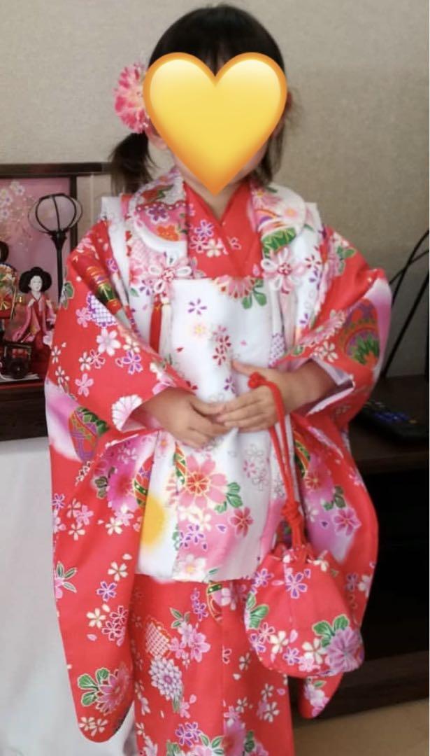 3歳　七五三　女の子　着物　被布セット　ひな祭り　晴れ着