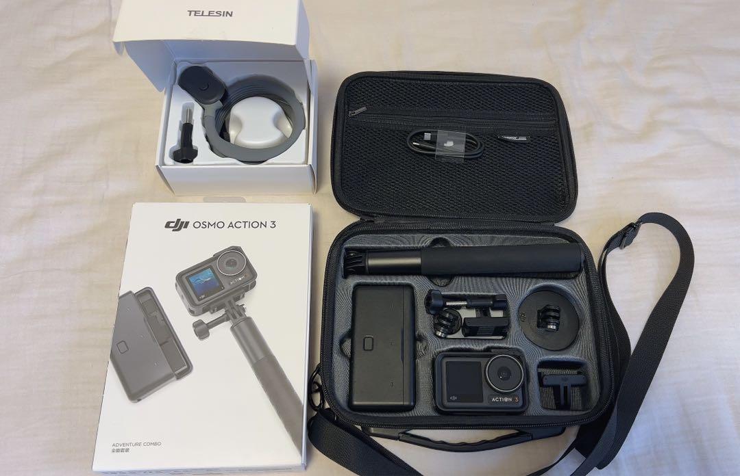 Osmo Action 3 アドベンチャーコンボ、ケース、TELESIN