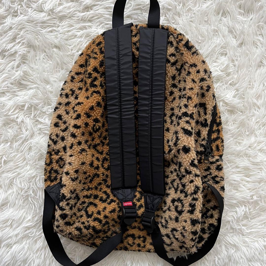 美品✨【supreme】17AW Leopard Fleece Backpack