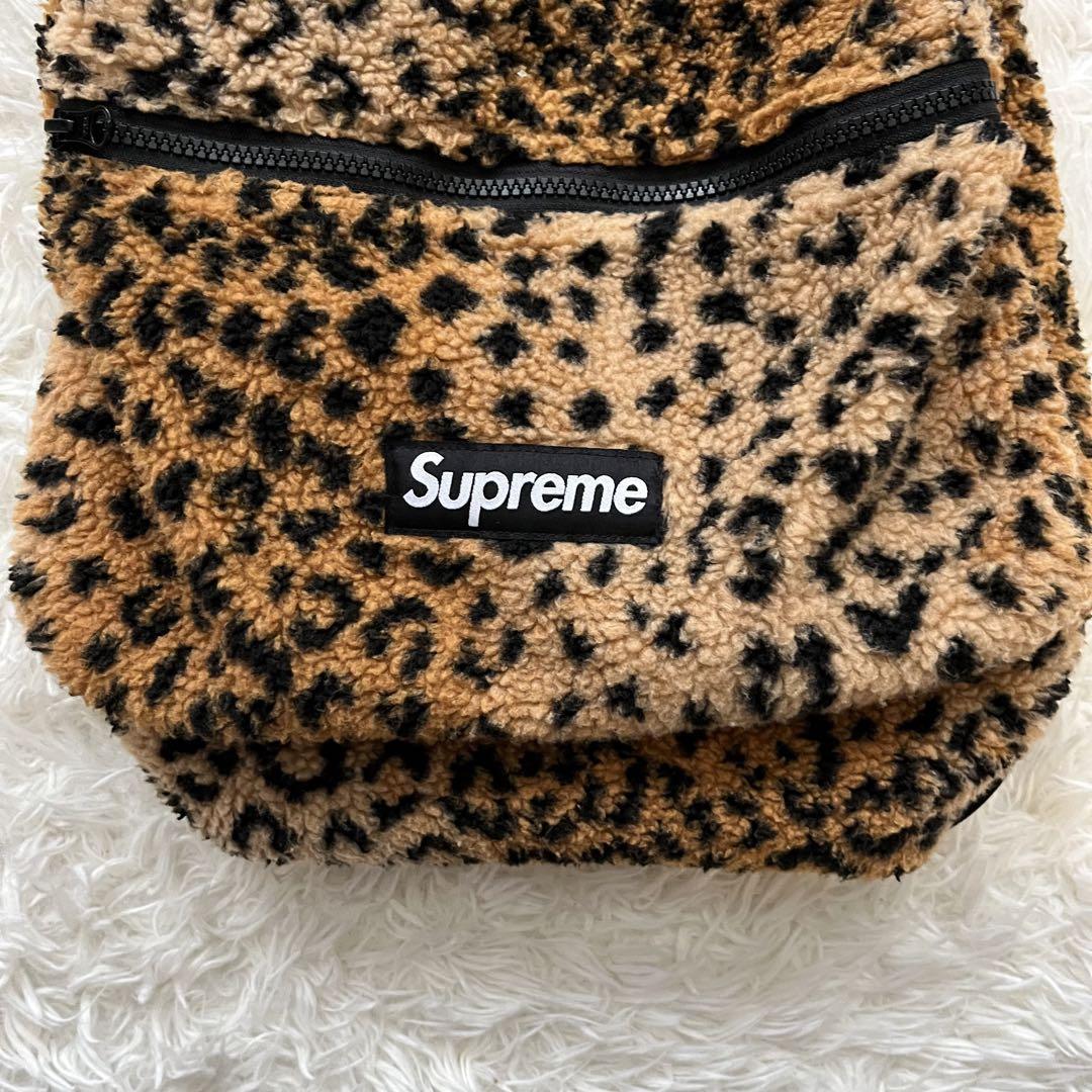 美品✨【supreme】17AW Leopard Fleece Backpack
