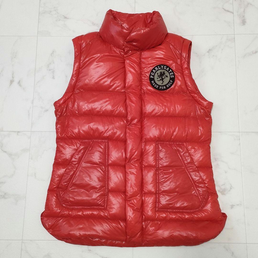 パーリーゲイツ 2way ダウンジャケット 袖脱着 防寒 保温 レッド サイズ1 パーリーゲイツ 2way ダウンジャケット 袖脱着 防寒 保温 レッド サイズ1