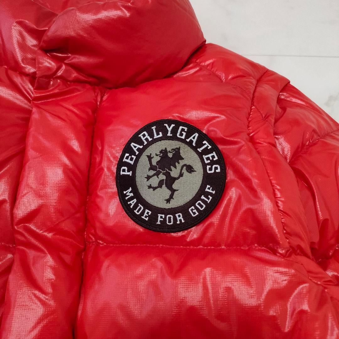 パーリーゲイツ 2way ダウンジャケット 袖脱着 防寒 保温 レッド サイズ1 パーリーゲイツ 2way ダウンジャケット 袖脱着 防寒 保温 レッド サイズ1