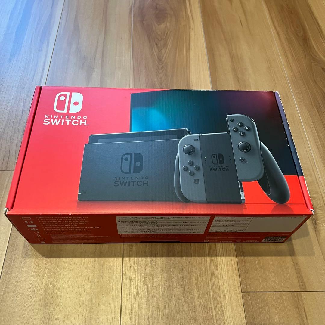 Nintendo Switch 本体 グレー 黒の収納ケース付