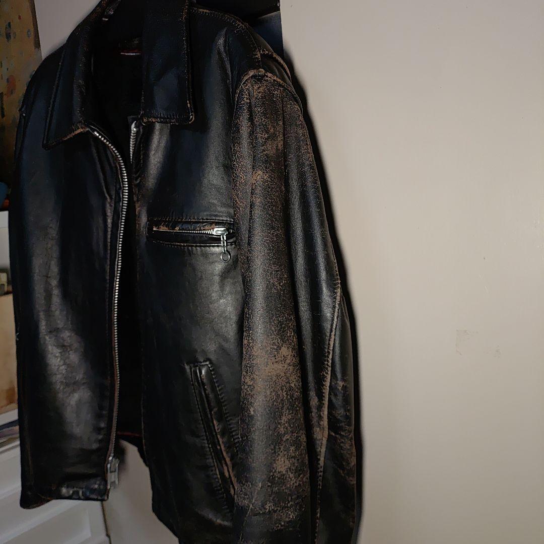Schott ブラック レザー ジャケット 40
