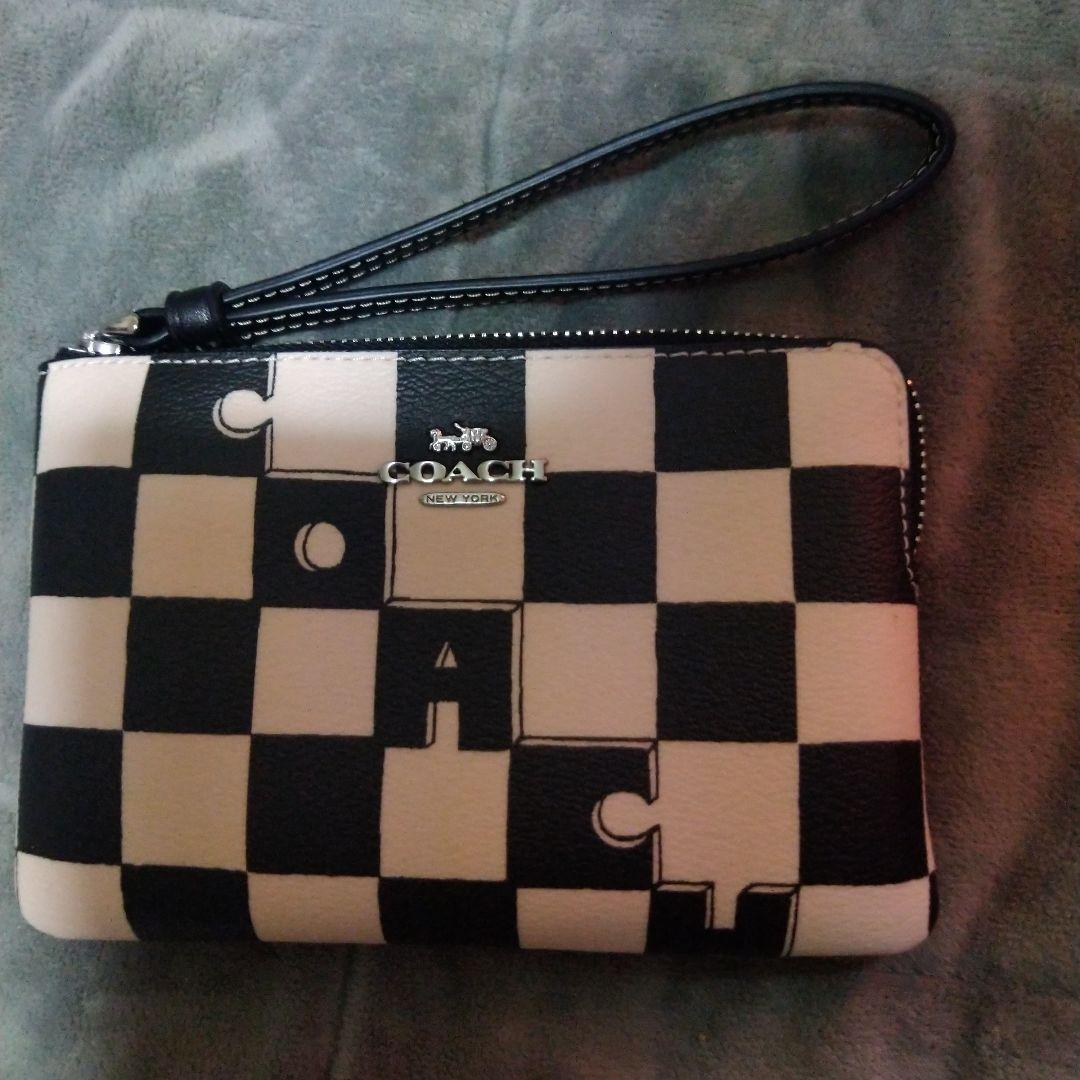 COACH チェッカーパターン ポーチ